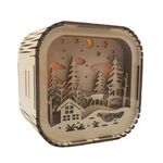 BT813X Altoparlante Bluetooth wireless a luce ambientale in legno massello Luce notturna domestica Modello di intaglio del legno Audio (colore del legno)