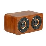 Altoparlante Bluetooth audio stereo 3D retrò in legno Subwoofer Audio desktop (motivo in legno marrone)