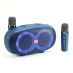 T&G TG542 Altoparlante karaoke wireless Bluetooth con flash LED e microfono (blu reale)