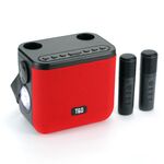 T&G TG545DK Altoparlante Bluetooth wireless KTV portatile con doppio microfono domestico con torcia (rosso)