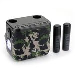 T&G TG545DK Altoparlante Bluetooth wireless KTV portatile con doppio microfono domestico con torcia (mimetico)