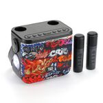 T&G TG545DK Altoparlante Bluetooth wireless KTV portatile con doppio microfono domestico con torcia (Graffiti)