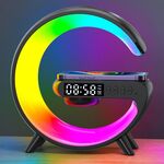 G69 G Shape Supporto per altoparlante Bluetooth intelligente Caricabatterie wireless, sveglia e luce sveglia, senza APP (nero)