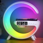 G69 G Shape Smart Bluetooth Speaker Supporta caricabatterie wireless, sveglia e luce sveglia, senza APP (bianco)