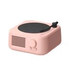 X17 Giradischi fonografico vintage Altoparlante musicale Bluetooth senza fili (rosa)