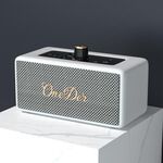 Oneder D3 Altoparlante Bluetooth wireless a doppia unità con custodia in pelle retrò da 30 W (bianco)