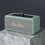 Oneder D3 Altoparlante Bluetooth wireless a doppia unità con custodia in pelle retrò da 30 W (ciano)
