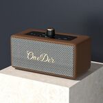 Oneder D3 Altoparlante Bluetooth wireless a doppia unità con custodia in pelle retrò da 30 W (marrone)