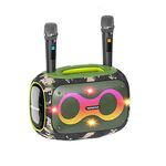 HOPESTAR Party Box Altoparlante Bluetooth Karaoke da 120 W con 2 microfoni (mimetico)