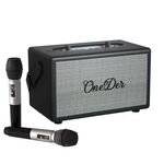 Oneder D7 Altoparlante Bluetooth Altoparlanti wireless per karaoke da esterno con due microfoni (nero)