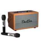 Oneder D7 Altoparlante Bluetooth Altoparlanti wireless per karaoke da esterno con due microfoni (arancione)
