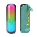 T&G TG-384 Mini altoparlante Bluetooth portatile con supporto TF/U-disk/luce RGB (ciano)