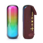 T&G TG-384 Mini altoparlante Bluetooth portatile con supporto TF/U-disk/luce RGB (marrone)