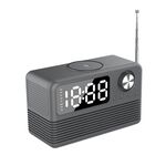 BT509 LED Bluetooth 5.3 Altoparlante Sveglia Display musicale Radio (Nero)