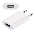 Caricabatterie da viaggio per caricabatterie da porta USB singolo 5V / 1A, spina UE (bianco)