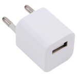 A2165 5 V 1A Interfaccia USB Mini caricabatterie da viaggio, spina UE (bianco)