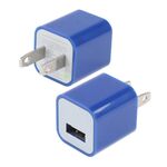 Caricabatterie USB spina USB, Caricabatterie USB con spina americana (blu scuro)