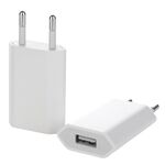 5 V / 1A (spina UE) Adattatore caricabatterie USB per iPhone, Galaxy, Huawei, Xiaomi, LG, HTC e altri smartphone, dispositivi ricaricabili (bianco)