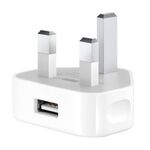 5V / 1A (tappo del Regno Unito) Adattatore caricabatterie USB per iPhone, Galaxy, Huawei, Xiaomi, LG, HTC e altri smartphone, dispositivi ricaricabili (bianco)