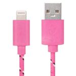 1M Nylon Netting Style USB 8 Pin Trasferimento di dati Cavo di ricarica per iPhone, iPad (Magenta)