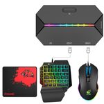 Ziyou Lang G6L Gamepad a tastiera convertitore mouse per Nintendo Switch / Xbox / PS4, Specifica: Host + K15 + V1 + Pad rosso