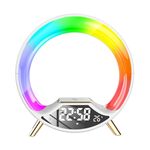 Altoparlante Bluetooth multifunzionale con ricarica wireless S528 con luce RGB, rumore bianco e alba simulata (bianco)