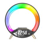 Altoparlante Bluetooth multifunzionale con ricarica wireless S528 con luce RGB, rumore bianco e alba simulata (nero)