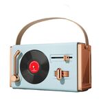 C220 Altoparlante multifunzionale per giradischi in vinile Mini audio retrò portatile portatile, Colore: blu cielo
