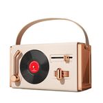 C220 Altoparlante multifunzionale per giradischi in vinile Mini audio retrò portatile portatile, Colore: bianco avorio