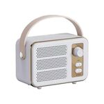 Mini altoparlante Bluetooth portatile portatile con audio stereo a livello HIFI retrò, colore: bianco