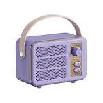 Mini altoparlante Bluetooth portatile portatile con audio stereo a livello HIFI retrò, colore: viola