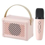 Altoparlante Bluetooth portatile Home Mini Karaoke Audio, Stile: microfono + altoparlante (rosa)