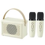Altoparlante Bluetooth portatile Home Mini Karaoke Audio, Stile: doppio microfono + altoparlante (giallo chiaro)