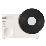 Orologio retrò Bluetooth Speaker rotante Film Subwoofer wireless Hifi Sound Audio (bianco)