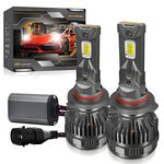 9005 2 pezzi/confezione 50W 6000LM 6000K Lampadina per fari a LED a doppio tubo di rame per auto (colore pistola)