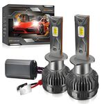Lampadina per fari a LED a doppio tubo di rame H1, confezione da 2, 50 W, 6000 LM, 6000 K (colore pistola).