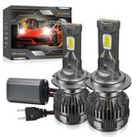 Lampadina per fari a LED a doppio tubo di rame H7, confezione da 2, 50 W, 6000 LM, 6000 K (colore pistola).