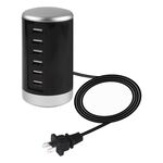 Adattatore di alimentazione per stazione di ricarica XLD4 30W a 6 porte USB AC100-240V, spina USA (nero)