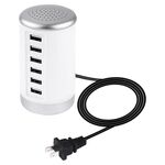 Alimentatore per stazione di ricarica da 30 W a 6 porte USB AC100-240V, spina americana (bianca)