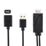 Cavo adattatore 1080P USB 2.0 maschio + USB 2.0 femmina a HDMI HDTV AV per iPhone / iPad, smartphone Android (nero)