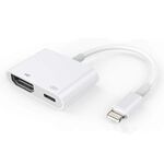 E-Gin-LTH-002 Adattatore da AV digitale a HDMI a 8 pin + porta di ricarica USB per dispositivo con schermo TV HD VGA 1080P