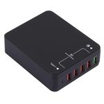 Q8118 1 Valuta rapida 3.0 + 4 Identificazione intelligente USB + 1 USB-C / Type-C 3.1 Desktop Caricabatterie USB, Q8118 1 Quick Charge 3.0 + 4 Smart Identification USB + 1 USB-C / Type-C 3.1 Caricatore USB da tavolo