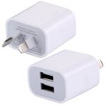 5V 2A Compatibilità ad alta compatibilità 2 caricabatterie porte USB, plug AU (bianco)