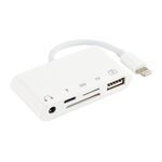 5 in 1 HUB USB da 8 pin e USB-C / Type-C e auricolare da 3,5 mm e lettore di schede SD e TF