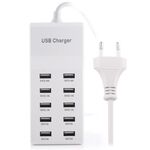 Adattatore caricabatterie USB da 5 V 2.4A / 2.1A / 1A, spina UE (bianco)
