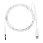 MH021 Controllo linea di supporto cavo audio AUX da 1 m 8 pin a 3,5 mm per iPhone XR / iPhone XS MAX / iPhone X e XS / iPhone 8 e 8 Plus / iPhone 7 e 7 Plus / iPhone 6 e 6s e 6 Plus e 6s Plus / iPad (Bianca)