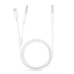 MH030 Cavo audio AUX maschio da 1 m 2 in 1 a 8 pin e maschio da 3,5 mm a maschio da 3,5 mm per iPhone, iPad, Samsung, Huawei, Xiaomi, HTC