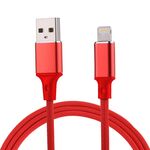 1M 2A da USB a 8 pin Nylon Weave Sync Charging Cavo di ricarica (rosso)