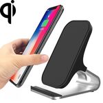 HAMTOD M5 Caricabatterie wireless con supporto standard Qi intelligente a doppia bobina da 15 W con indicatore luminoso, supporto per ricarica rapida (argento)