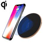Caricabatterie wireless standard QI intelligente a forma rotonda A-1, supporto ricarica rapida (nero + oro)